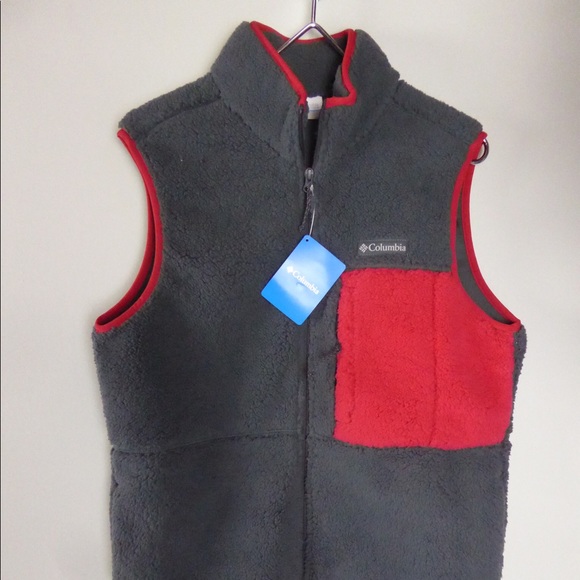 Columbia Mountainside Heavyweight Sherpa Fleece Full Zip Vest Chest Pocket NWT - Picture 4 of 8